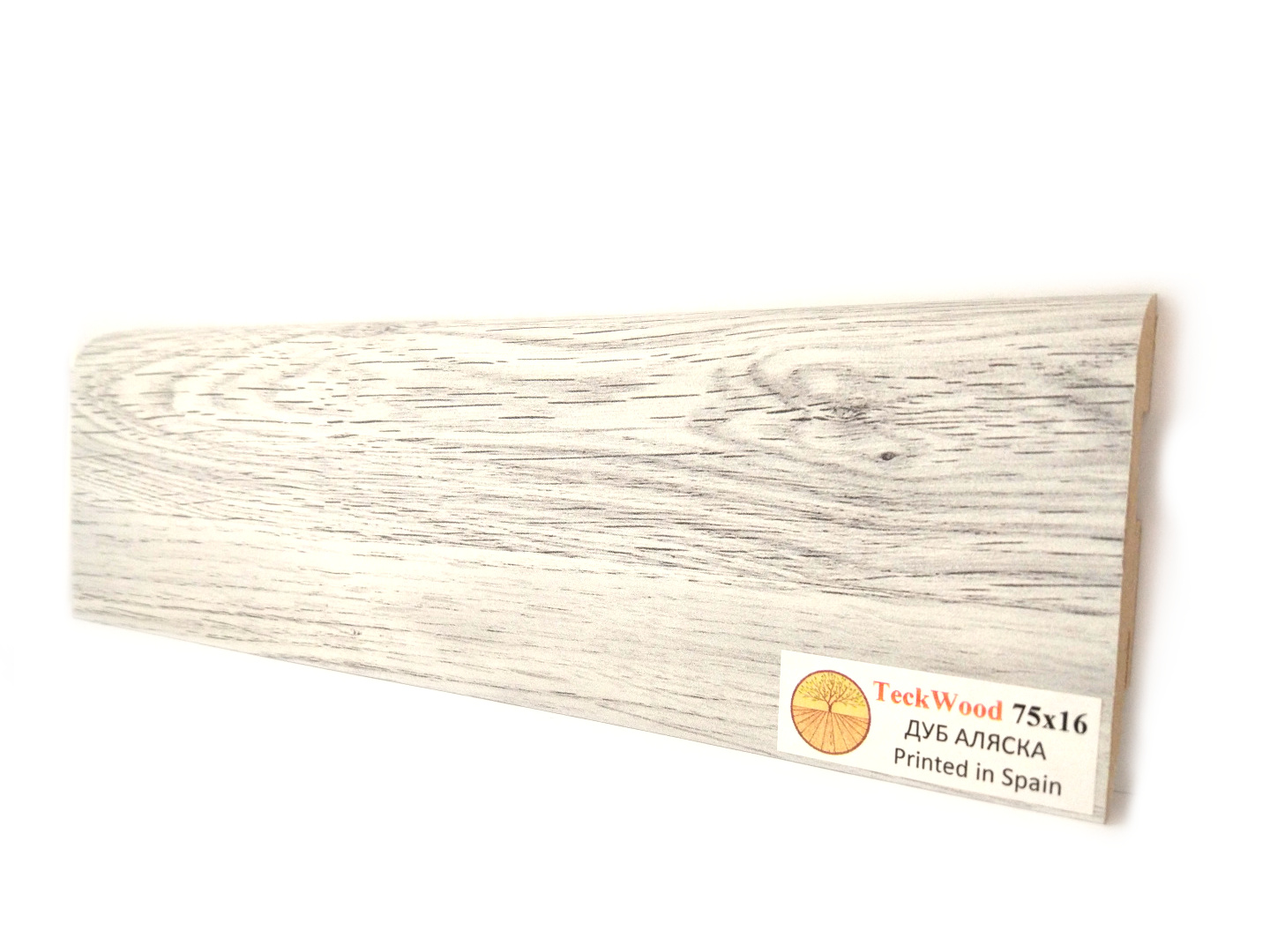 Плинтус МДФ ламинированный TeckWood Дуб Аляска 2150×75×16